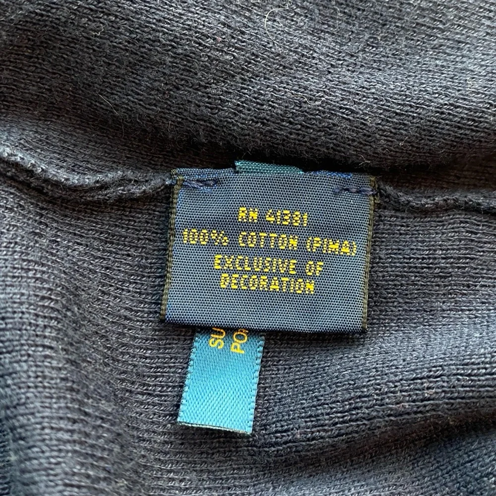 Polo Ralph Lauren Sweater Vest Men's Navy Blue Pima Cotton V-Neck Pullover sz XL
